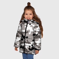 Куртка зимняя для девочки Камуфляж Urban крупный, цвет: 3D-черный — фото 2