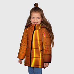 Куртка зимняя для девочки Пламенная абстракция, цвет: 3D-светло-серый — фото 2