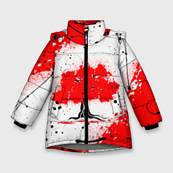 Куртка зимняя для девочки Цветущая сакура, цвет: 3D-светло-серый