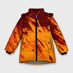 Куртка зимняя для девочки Лава - брызги, цвет: 3D-светло-серый