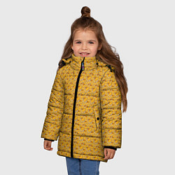 Куртка зимняя для девочки Паттерн с утятами, цвет: 3D-черный — фото 2