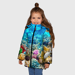 Куртка зимняя для девочки Дно морское, цвет: 3D-светло-серый — фото 2