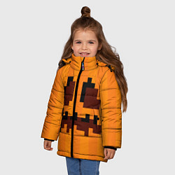 Куртка зимняя для девочки Тыква - Майнкрафт - Хеллоуин, цвет: 3D-красный — фото 2