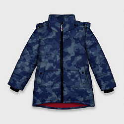 Куртка зимняя для девочки Сизый камуфляж, цвет: 3D-красный