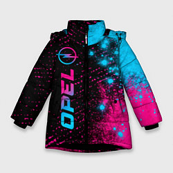 Куртка зимняя для девочки Opel - neon gradient: по-вертикали, цвет: 3D-черный