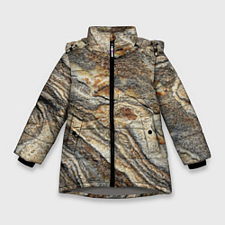 Куртка зимняя для девочки Камень stone, цвет: 3D-светло-серый
