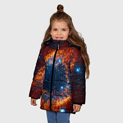 Куртка зимняя для девочки Космическое галактическое око, цвет: 3D-светло-серый — фото 2