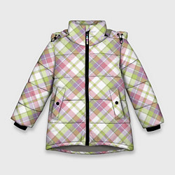 Куртка зимняя для девочки Шотланская клетка, цвет: 3D-светло-серый