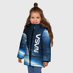 Куртка зимняя для девочки Космическое пространство - NASA, цвет: 3D-черный — фото 2
