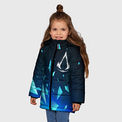 Куртка зимняя для девочки Assassins Creed взрыв частиц, цвет: 3D-черный — фото 2