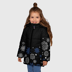 Куртка зимняя для девочки Снежинки - Новогодние, цвет: 3D-красный — фото 2