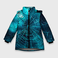 Куртка зимняя для девочки Halloween паутина, цвет: 3D-светло-серый