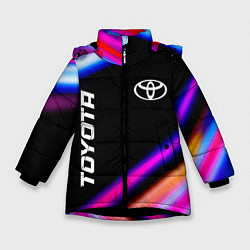 Куртка зимняя для девочки Toyota speed lights, цвет: 3D-черный
