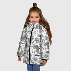Куртка зимняя для девочки Новогодние шишки, цвет: 3D-светло-серый — фото 2