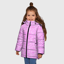 Куртка зимняя для девочки Текстура розовый зернистый, цвет: 3D-черный — фото 2