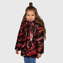 Куртка зимняя для девочки Перчики чили, цвет: 3D-красный — фото 2