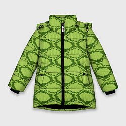 Зимняя куртка для девочки Милитари змеиная кожа одноцветная
