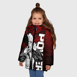 Куртка зимняя для девочки Пауэр : Человек-бензопила, цвет: 3D-черный — фото 2