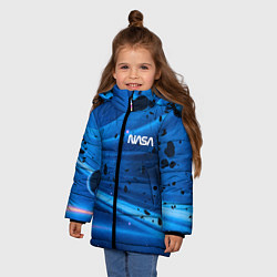 Куртка зимняя для девочки Космическое пространство - NASA - Planet, цвет: 3D-светло-серый — фото 2