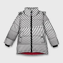 Зимняя куртка для девочки Ломанные линии и оптическая иллюзия