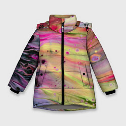 Зимняя куртка для девочки Растекающиеся краски