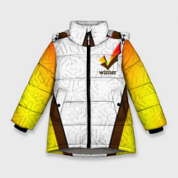Куртка зимняя для девочки Оранжевая зима winter, цвет: 3D-светло-серый