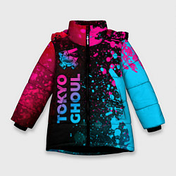 Куртка зимняя для девочки Tokyo Ghoul - neon gradient: по-вертикали, цвет: 3D-черный
