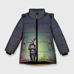 Куртка зимняя для девочки Кролик на стиле, цвет: 3D-черный