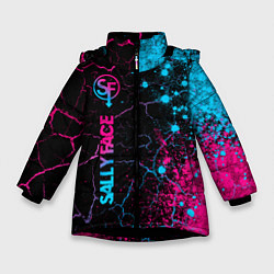 Куртка зимняя для девочки Sally Face - neon gradient: по-вертикали, цвет: 3D-черный