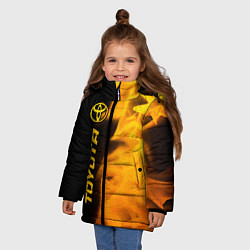 Куртка зимняя для девочки Toyota - gold gradient: по-вертикали, цвет: 3D-черный — фото 2