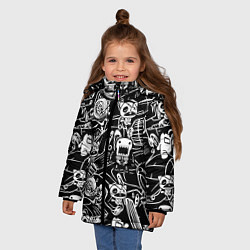 Куртка зимняя для девочки JDM Pattern, цвет: 3D-черный — фото 2