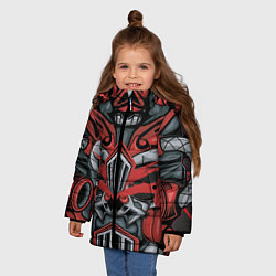 Куртка зимняя для девочки Костюм робота с решеткой, цвет: 3D-черный — фото 2