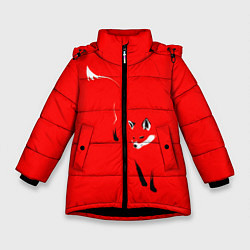 Куртка зимняя для девочки Красная лиса, цвет: 3D-черный