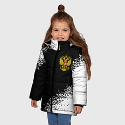 Куртка зимняя для девочки Администратор из России и герб РФ: надпись, символ, цвет: 3D-черный — фото 2