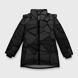 Куртка зимняя для девочки Черные стальные плиты, цвет: 3D-светло-серый