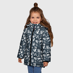 Куртка зимняя для девочки Геймер и игровые приставки и автоматы ретро, цвет: 3D-черный — фото 2