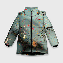 Куртка зимняя для девочки Светлый туман и разные краски, цвет: 3D-черный