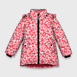 Куртка зимняя для девочки Любовь дала трещину, цвет: 3D-красный
