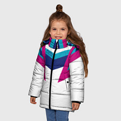 Куртка зимняя для девочки FIRM белый спортик, цвет: 3D-светло-серый — фото 2