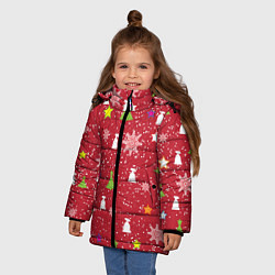 Куртка зимняя для девочки Red new year, цвет: 3D-черный — фото 2