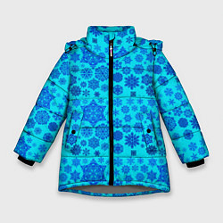 Куртка зимняя для девочки New Year snowflakes, цвет: 3D-светло-серый
