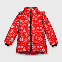 Куртка зимняя для девочки Merry christmas new year, цвет: 3D-красный