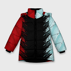 Зимняя куртка для девочки Красно-бирюзовый разрыв
