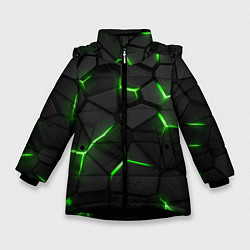 Куртка зимняя для девочки Green neon steel, цвет: 3D-черный