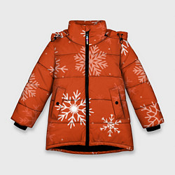 Куртка зимняя для девочки Orange snow, цвет: 3D-черный
