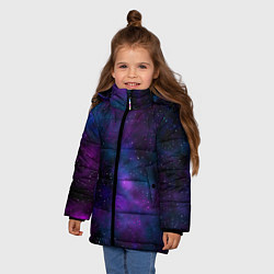 Куртка зимняя для девочки Космос с галактиками, цвет: 3D-светло-серый — фото 2