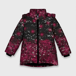 Куртка зимняя для девочки Звёзды и лучи, цвет: 3D-черный