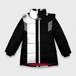 Зимняя куртка для девочки Чёрные и белые полоски