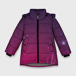 Куртка зимняя для девочки Космическая аномалия, цвет: 3D-светло-серый