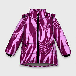 Куртка зимняя для девочки Полосатая любовь, цвет: 3D-светло-серый